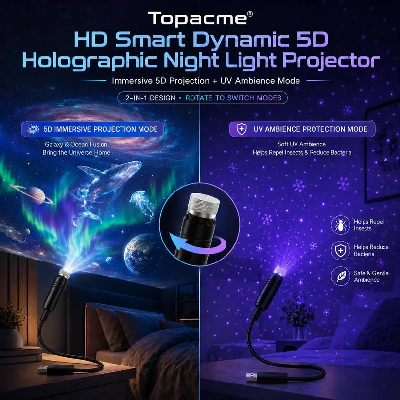 🌠🐬𝓢𝓒𝓝𝓓𝓡® 360° Smart Holographic Starry Sky Projector (HD Smart Dynamic 5D)
