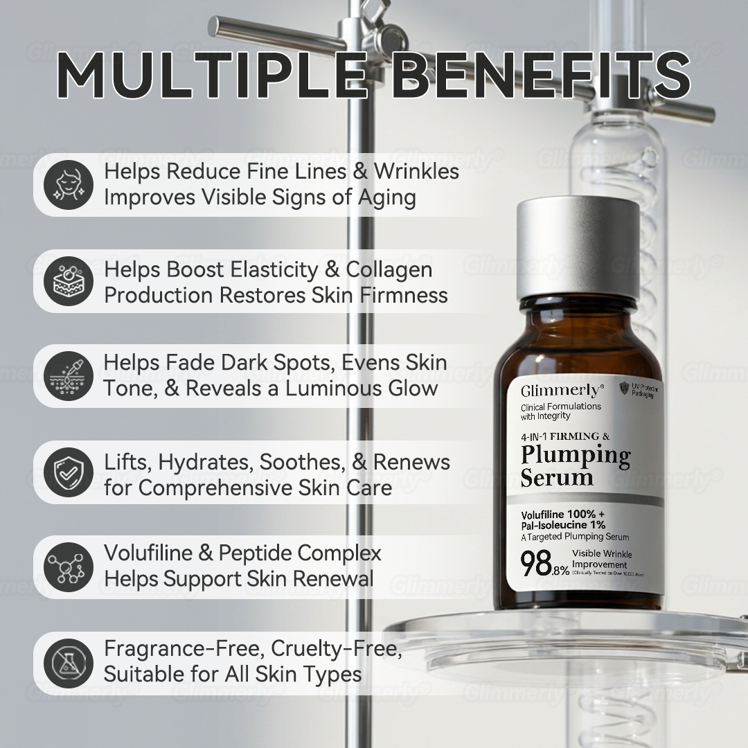 Official Store 💕 Glimmerly® Volufiline + Pal‑Isoleucine 4‑in‑1 Firming & Plumping Serum (Limited-Time 80% Off)🔥