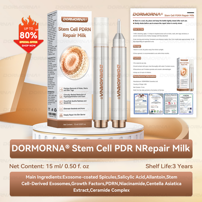 Dormorna® Stem Cell PDRN Repair Milk 💕 | With 2000PPM Exosome‑Coated Micro‑Spicules 🏆