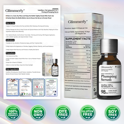 Official Store 💕 Glimmerly® Volufiline + Pal‑Isoleucine 4‑in‑1 Firming & Plumping Serum (Limited-Time 80% Off)🔥