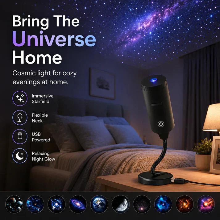 🌠𝓢𝓒𝓝𝓓𝓡® 360° Smart Holographic Starry Sky Projector (HD Smart Dynamic 5D)