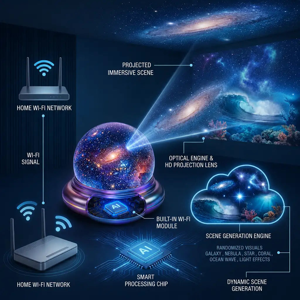 Official Store | 🎁🎁SCNDR® 360° Smart Holographic Starry Sky Projector (HD Smart Dynamic 5D)