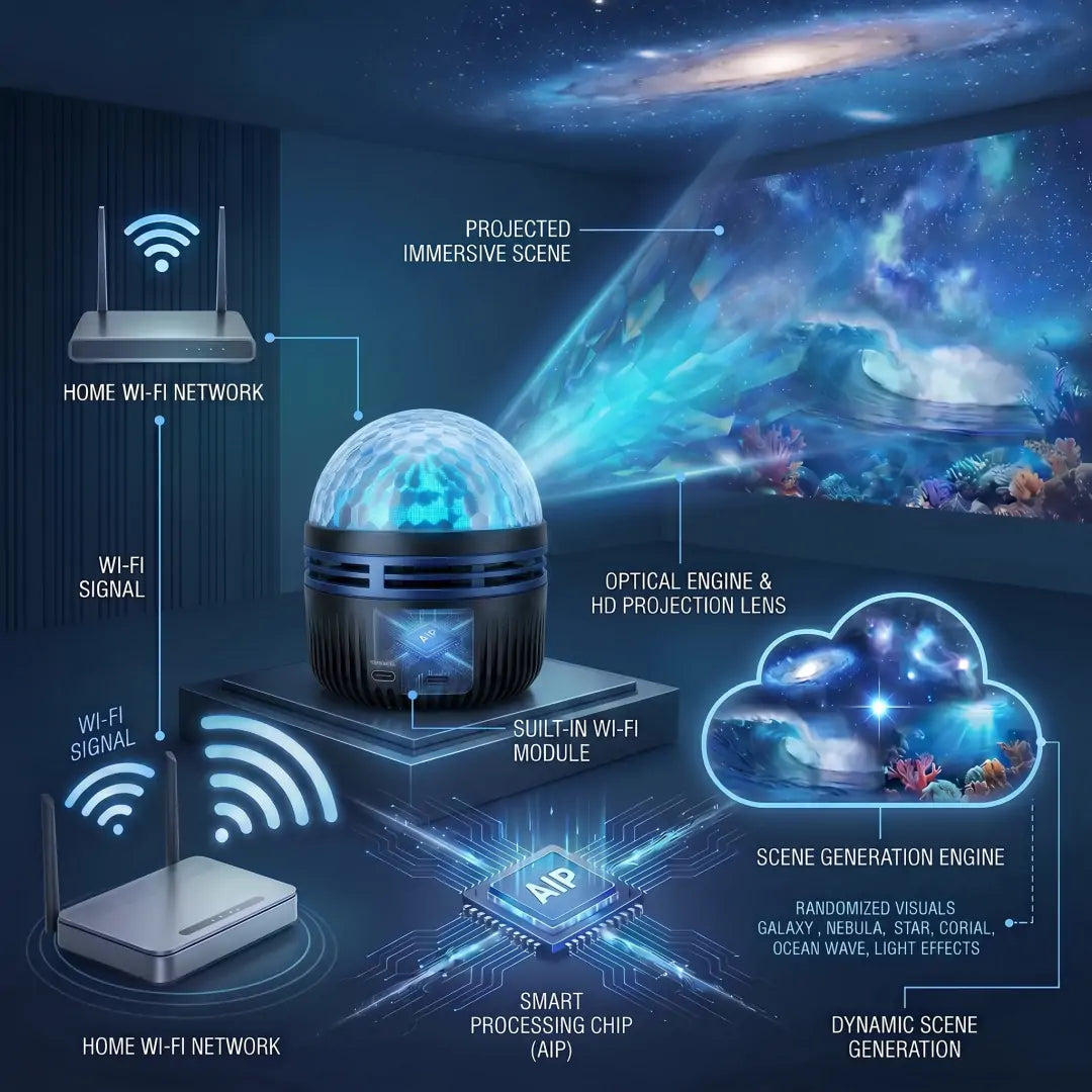 Official Store | 🌹🎁SCNDR® 360° Smart Holographic Starry Sky Projector (HD Smart Dynamic 5D)