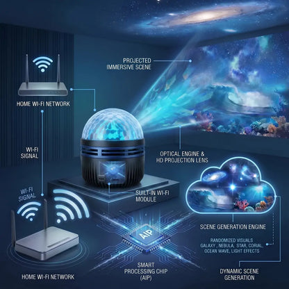 Official Store | 🌹🎁SCNDR® 360° Smart Holographic Starry Sky Projector (HD Smart Dynamic 5D)